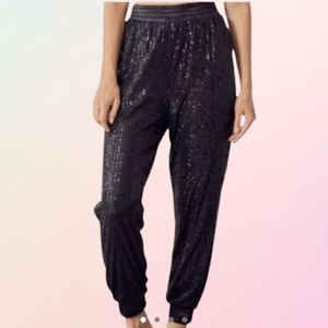 Mustard Seed Black Sequin Jogger Pants